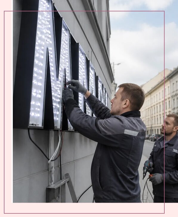 Изготовление и монтаж светодиодных LED вывесок в Урае